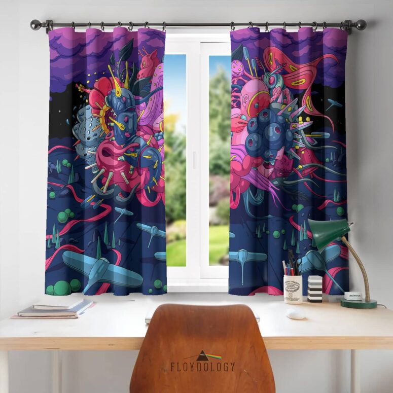High Hopes Trippy Ilustration - Pink Floyd Window Curtains