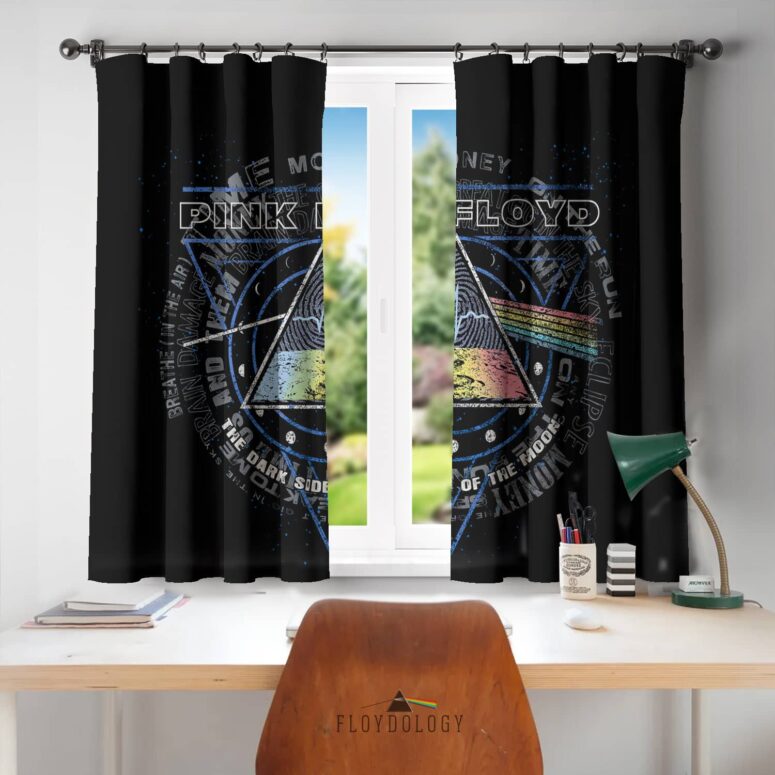 Moon Phase Dark Side of the Moon - Pink Floyd Window Curtains
