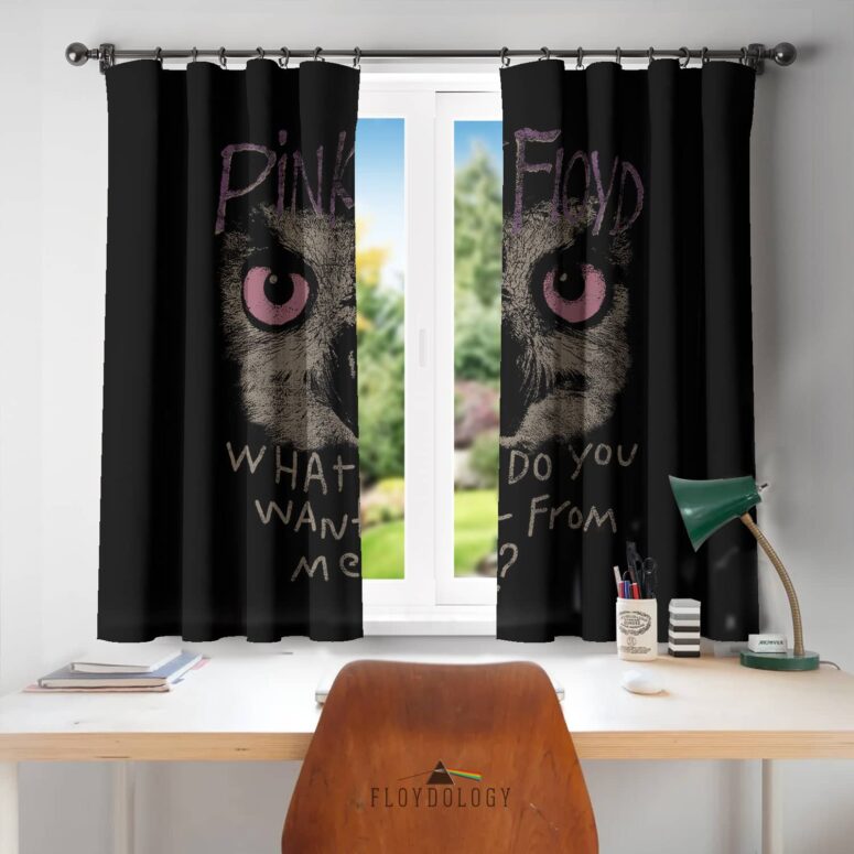 Owl What Do You Want From Me - Pink Floyd Window Curtains Owl What Do You Want From Me - Pink Floyd Window Curtains