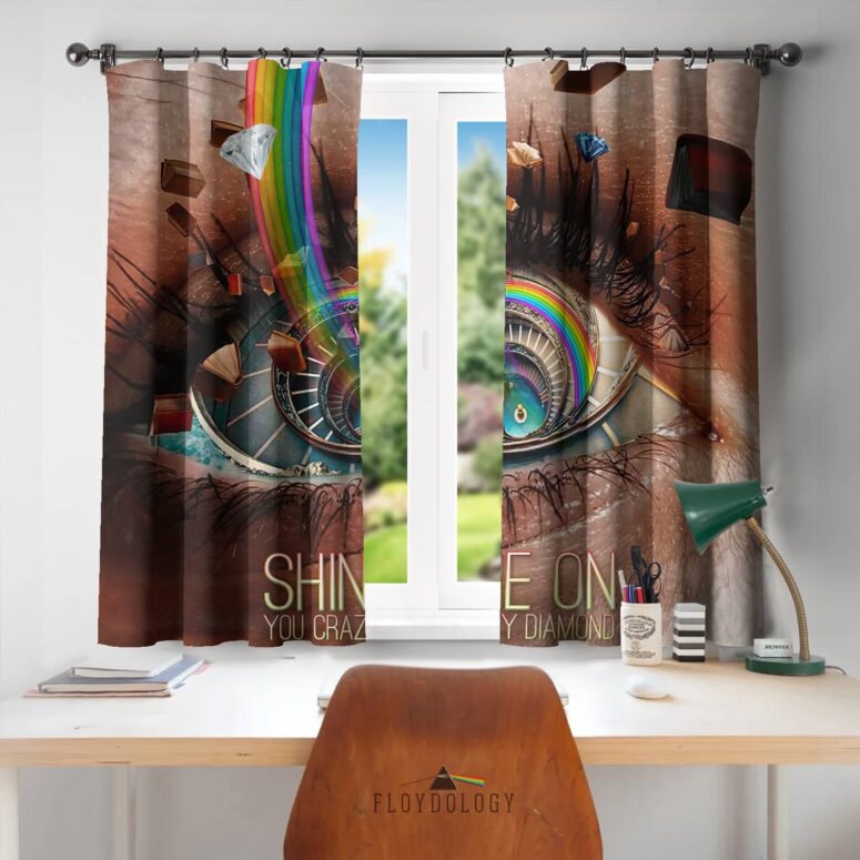 Shine On Digital Art - Pink Floyd Window Curtains