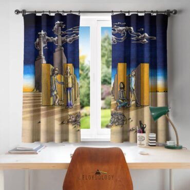 Shine on you Crazy Diamond Digital Painting - Pink Floyd Window Curtains