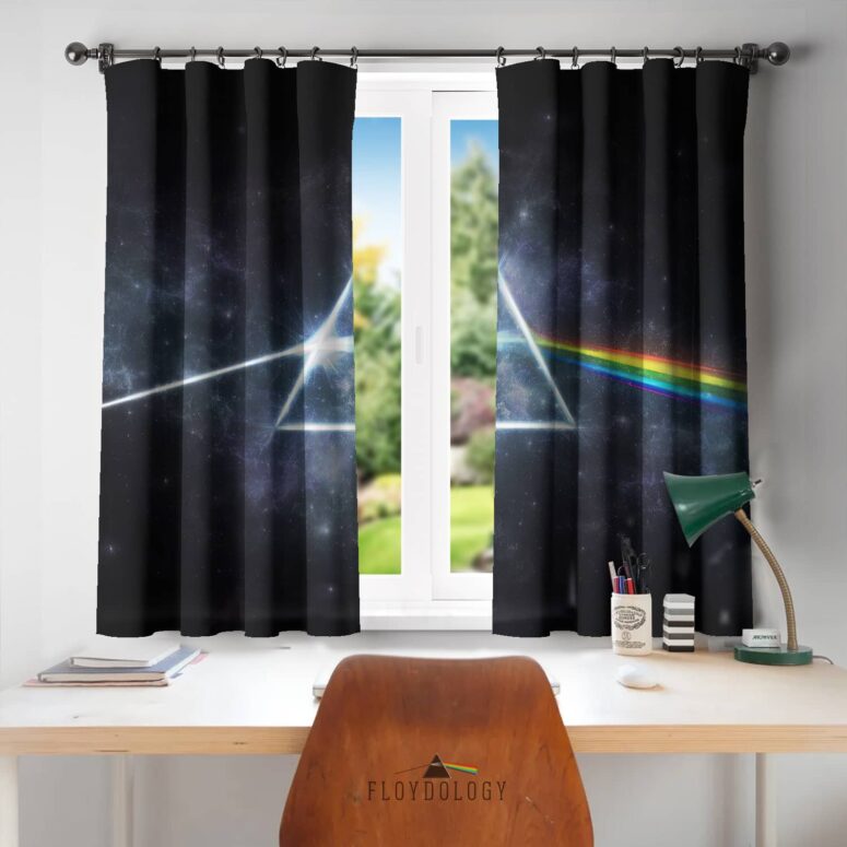 The Dark Side Of The Moon Prism ArtWork - Pink Floyd Window Curtains