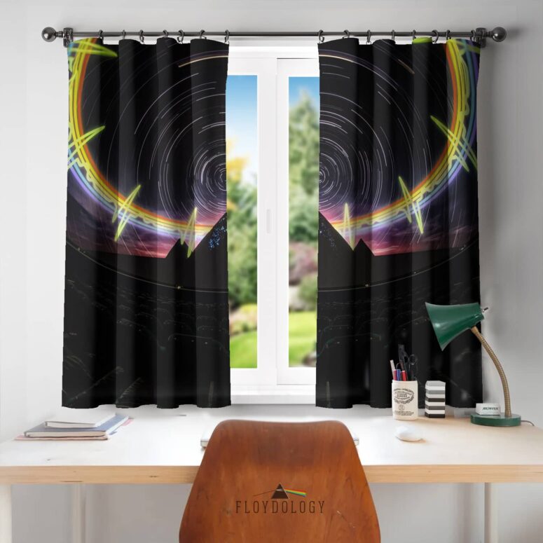 The Dark Side Of The Moon Pyramid Night Sky - Pink Floyd Window Curtains The Dark Side Of The Moon Pyramid Night Sky - Pink Floyd Window Curtains