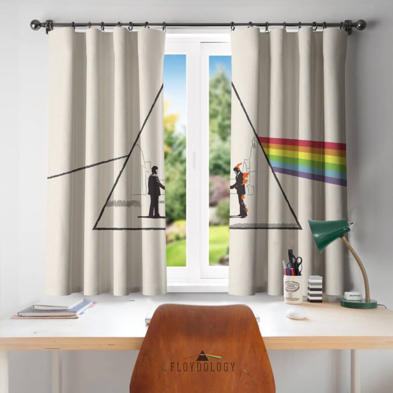 Wish You Were Here DSOTM Illustration - Pink Floyd Window Curtains