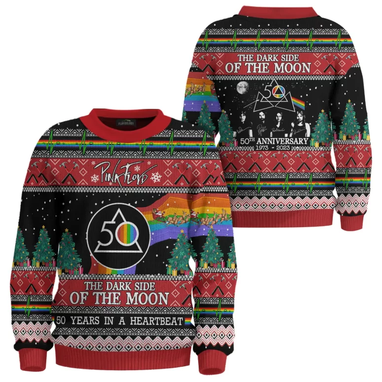 Dark Side Of The Moon 50 Years in A Heart Beat - Pink Floyd Ugly Christmas Sweater