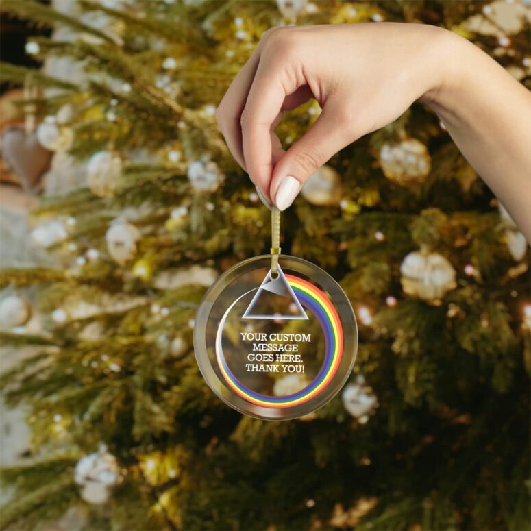 Eclipse Dark Side Of The Moon Custom Text Glass Acrylic Pink Floyd Ornament Eclipse Dark Side Of The Moon Custom Text Glass Acrylic Pink Floyd Ornament
