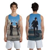 Wish You Were Here Handshake X Desert Man In Bowler Pink Floyd Mockup Men Tank 3d - OtherBrick