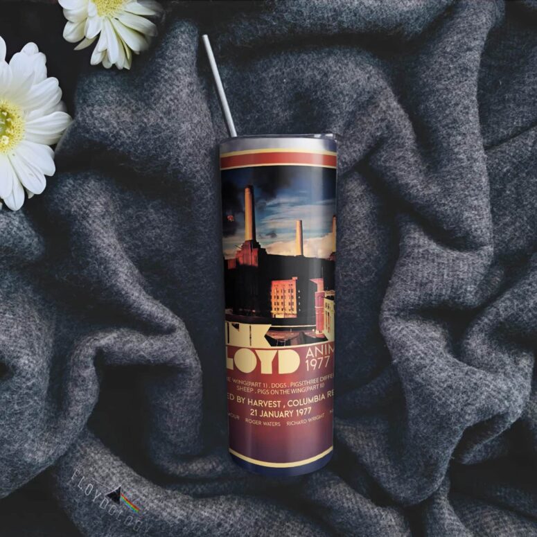 1977 Animals Album Skinny Stainless Steel Pink Floyd Tumbler