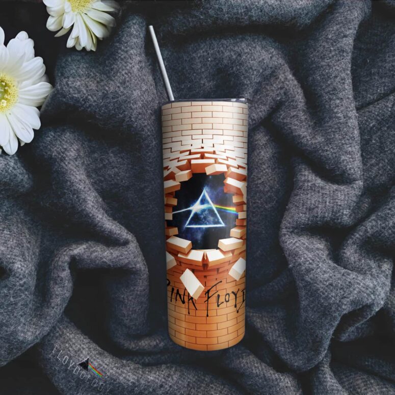 3D DSOTM Break The Wall Skinny Stainless Steel Pink Floyd Tumbler
