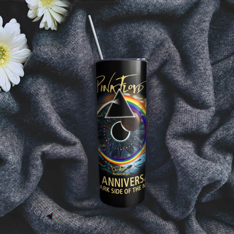 Dark Side Of The Moon 50th Anniversary Signed Skinny Stainless Steel Pink Floyd Tumbler