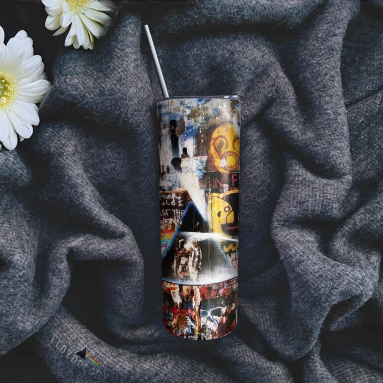 Album Cover Collage DSOTM Pulse The Wall Skinny Stainless Steel Pink Floyd Tumbler Album Cover Collage DSOTM Pulse The Wall Skinny Stainless Steel Pink Floyd Tumbler