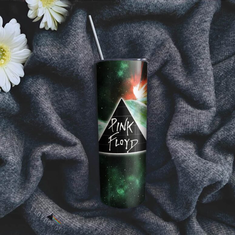Dark Side Of Moon Galaxy Green Skinny Stainless Steel Pink Floyd Tumbler