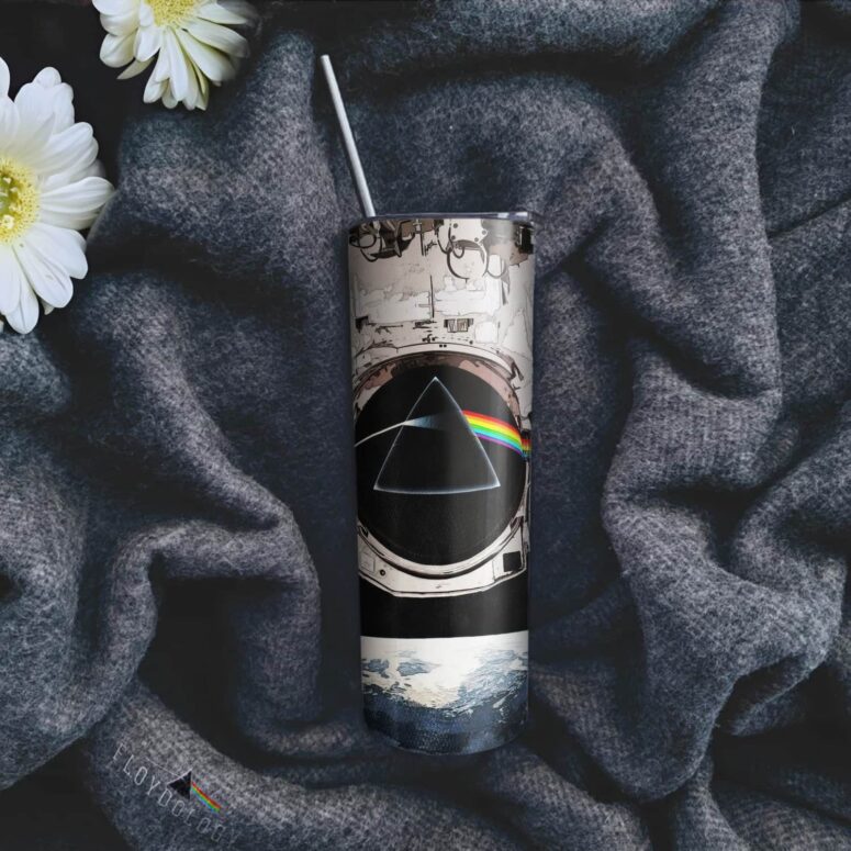 Dark Side Of The Moon Astronaut Skinny Stainless Steel Pink Floyd Tumbler