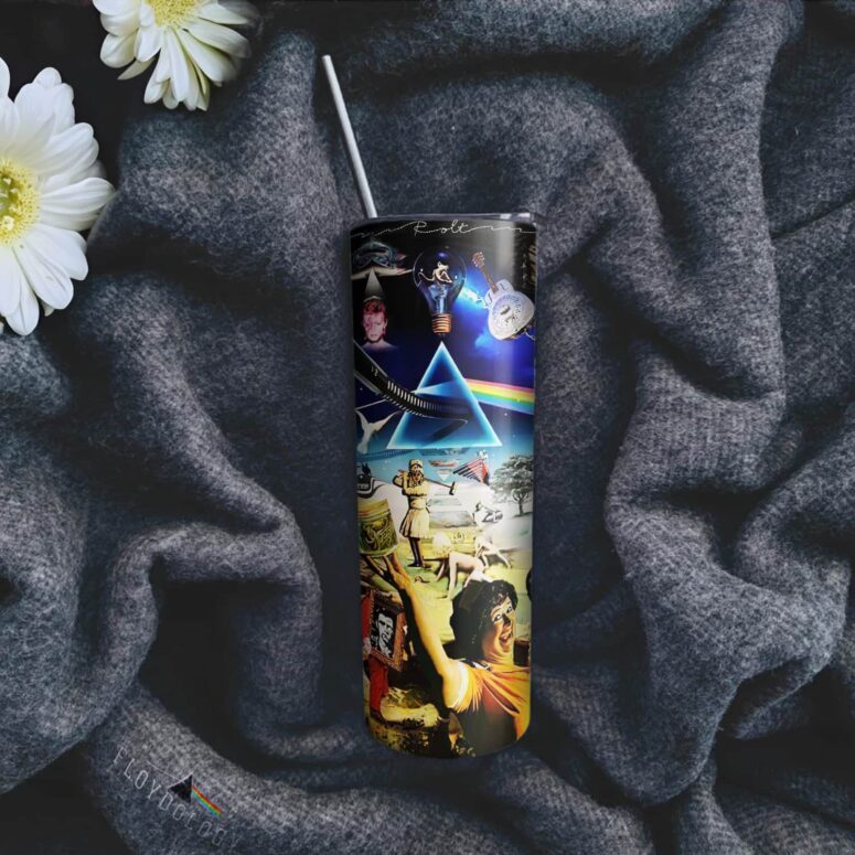 Music is always by your side Skinny Stainless Steel Pink Floyd Tumbler