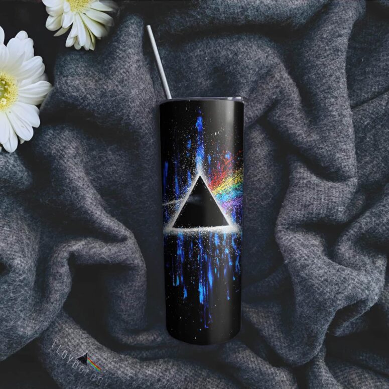 Pink Floyd Dark Side Of Moon Art Blue Skinny Stainless Steel Tumbler