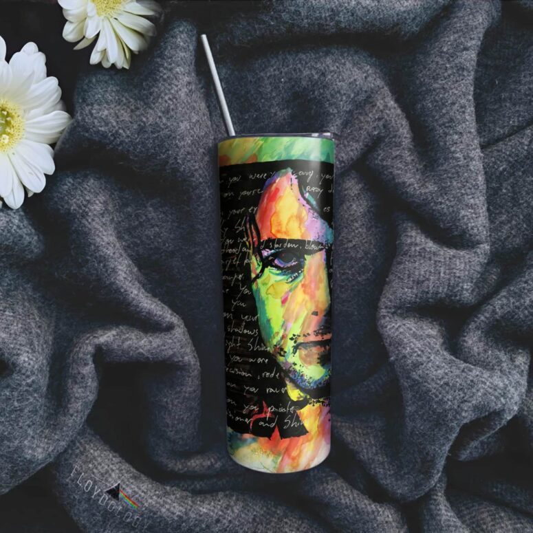 Shine on You Crazy Diamond Lyric Syd Barrett Skinny Stainless Steel Pink Floyd Tumbler