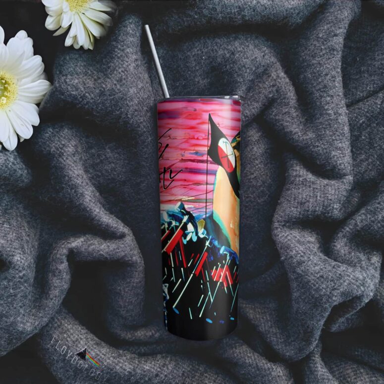 The Wall Hammers and Scream Skinny Stainless Steel Pink Floyd Tumbler