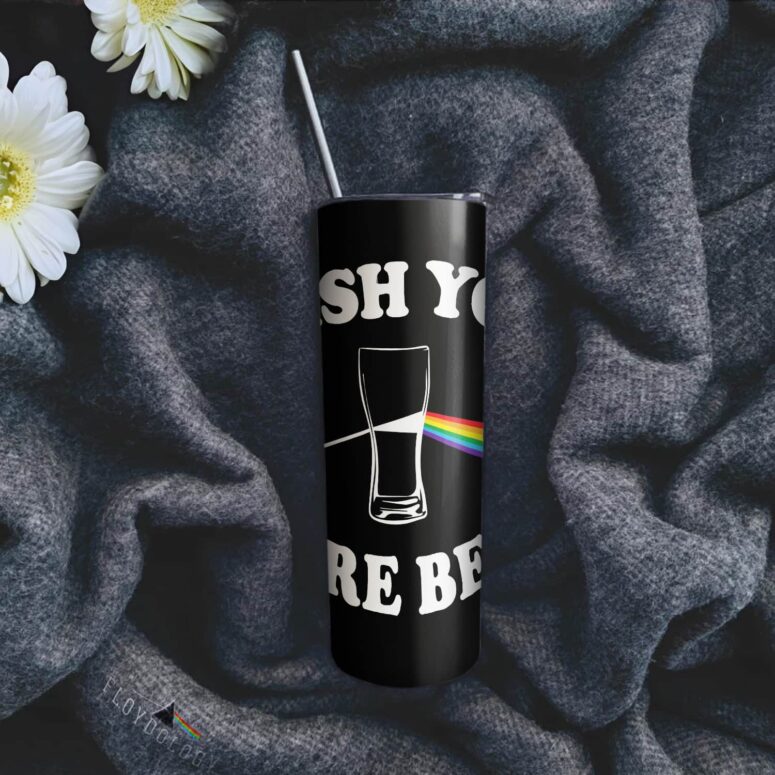 Wish You Were Beer Skinny Stainless Steel Pink Floyd Tumbler