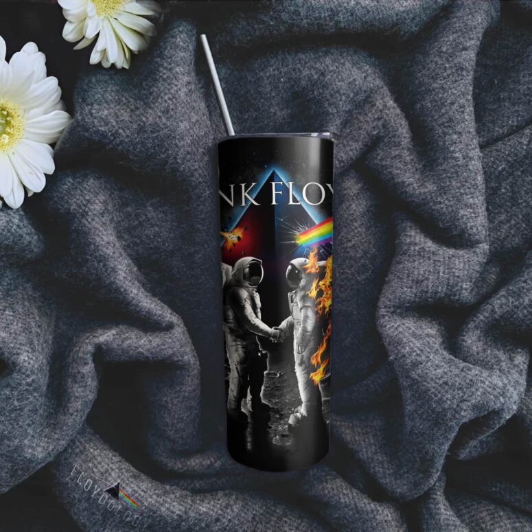 Wish You Were Here DSOTM Astronaut Handshake Skinny Stainless Steel Pink Floyd Tumbler Wish You Were Here DSOTM Astronaut Handshake Skinny Stainless Steel Pink Floyd Tumbler