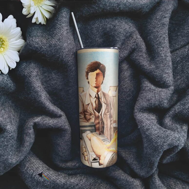 Wish You Were here Machine Illustration Skinny Stainless Steel Pink Floyd Tumbler Wish You Were here Machine Illustration Skinny Stainless Steel Pink Floyd Tumbler