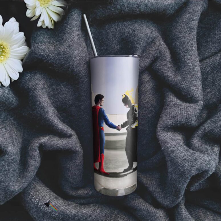 superman vs batman Wish You Were Here Skinny Stainless Steel Pink Floyd Tumbler