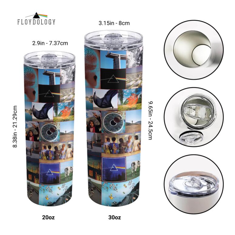 Album Artwork 40th Anniversary 2007 Skinny Stainless Steel Pink Floyd Tumbler
