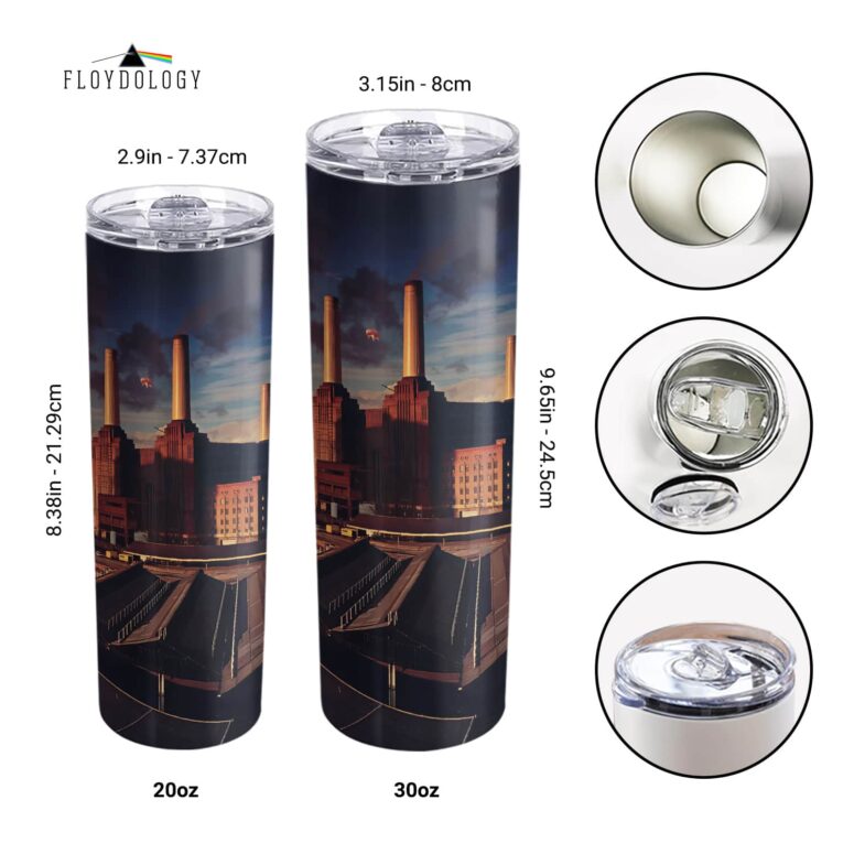 Animals Album Cover Flying Pig Battersea Power Station Skinny Stainless Steel Pink Floyd Tumbler