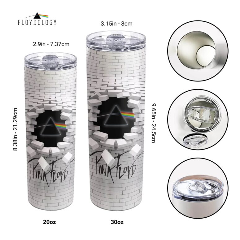 Brick In The Wall 3D Skinny Stainless Steel Pink Floyd Tumbler