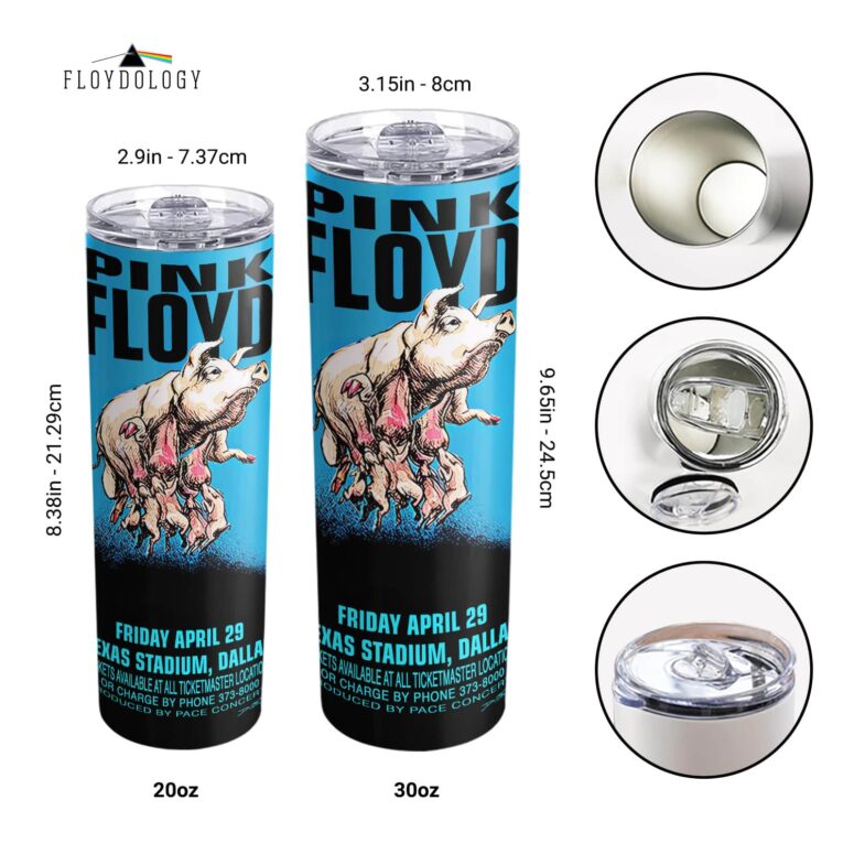 Dallas Texas 1994 Concert Skinny Stainless Steel Pink Floyd Tumbler Dallas Texas 1994 Concert Skinny Stainless Steel Pink Floyd Tumbler