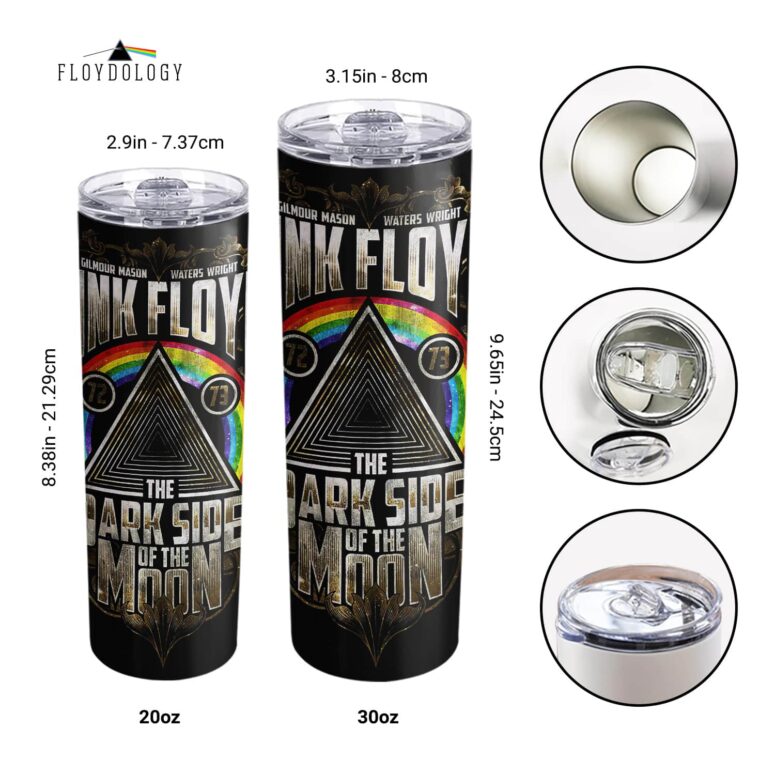 Dark Side Of The Moon 1972 1973 Skinny Stainless Steel Pink Floyd Tumbler Dark Side Of The Moon 1972 1973 Skinny Stainless Steel Pink Floyd Tumbler
