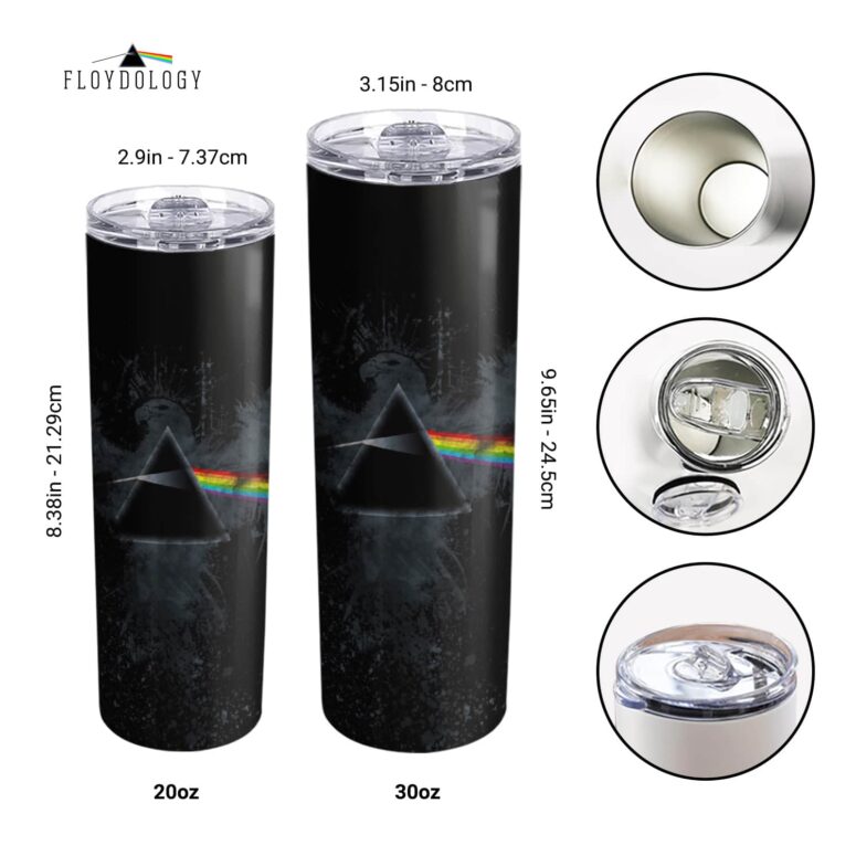 Dark Side Of The Moon Eagle Art Skinny Stainless Steel Pink Floyd Tumbler