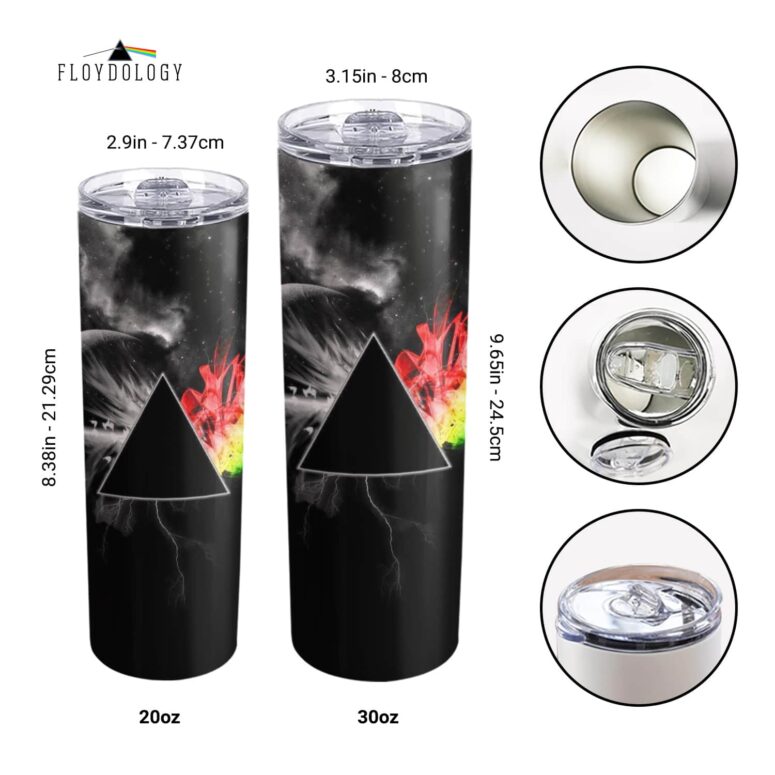 Dark Side Of the Moon in Space Digital Art Skinny Stainless Steel Pink Floyd Tumbler