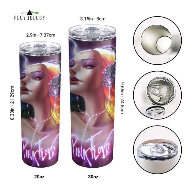 Gorgeous Girl Listen to Pink Floyd Art Skinny Stainless Steel Tumbler