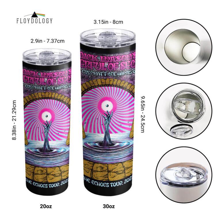 Nick Mason SOS Pink Floyd Poster Skinny Stainless Steel Pink Floyd Tumbler