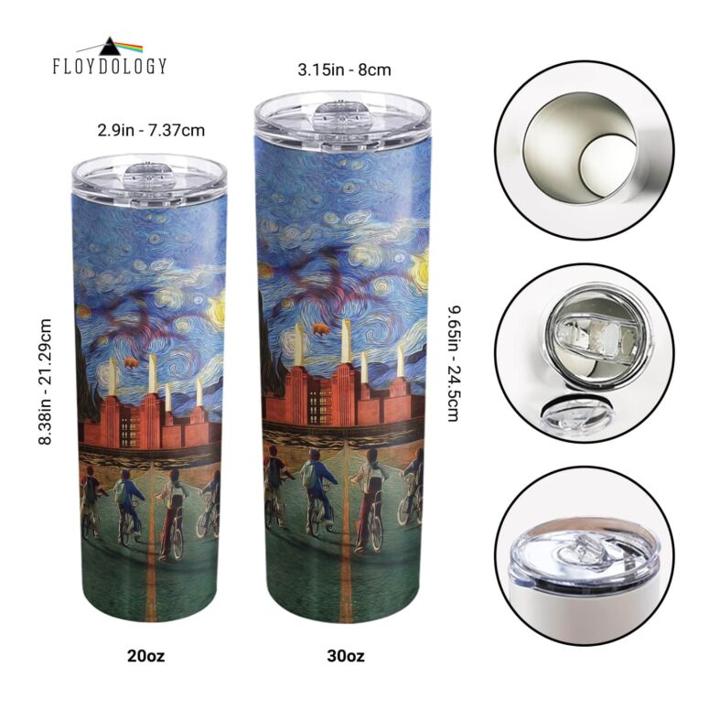 Pigs Can Fly Stranger Things x Animals Skinny Stainless Steel Pink Floyd Tumbler