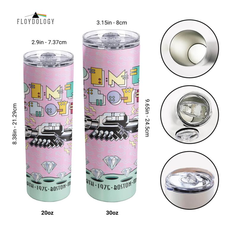 Pink Floyd Boston June 18 1975 Boston MA Skinny Stainless Steel Tumbler Pink Floyd Boston June 18 1975 Boston MA Skinny Stainless Steel Tumbler