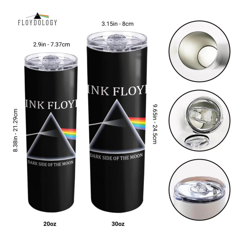 Pink Floyd Dark Side Of The Moon Album Cover Skinny Stainless Steel Tumbler