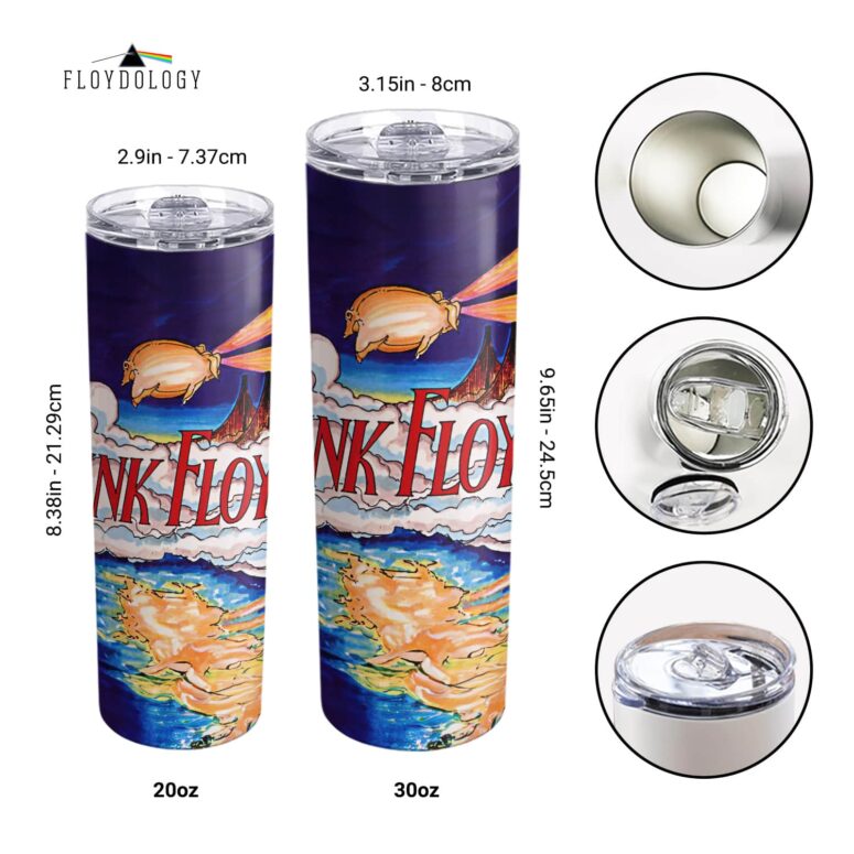 Pink Floyd Oakland Coliseum 1977 Artwork Skinny Stainless Steel Tumbler Pink Floyd Oakland Coliseum 1977 Artwork Skinny Stainless Steel Tumbler