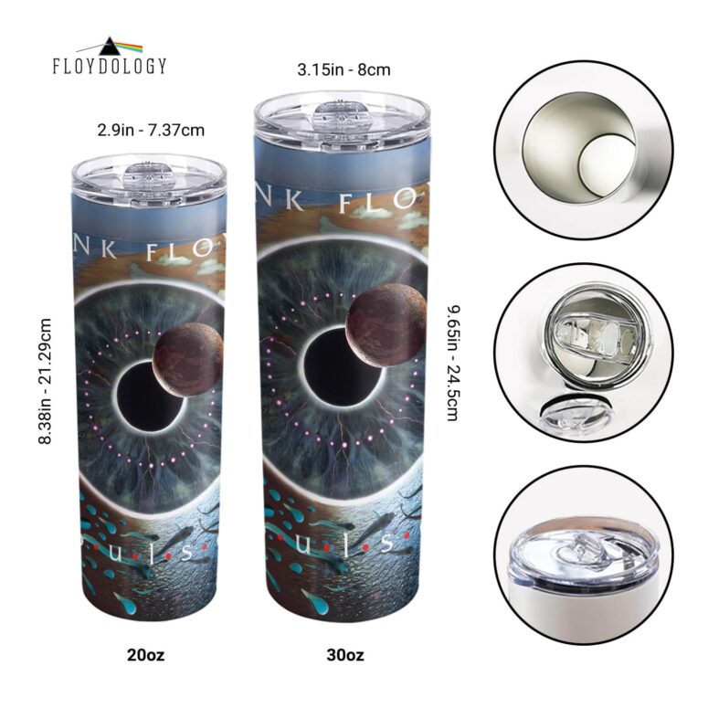 Pulse Album Skinny Stainless Steel Pink Floyd Tumbler Pulse Album Skinny Stainless Steel Pink Floyd Tumbler