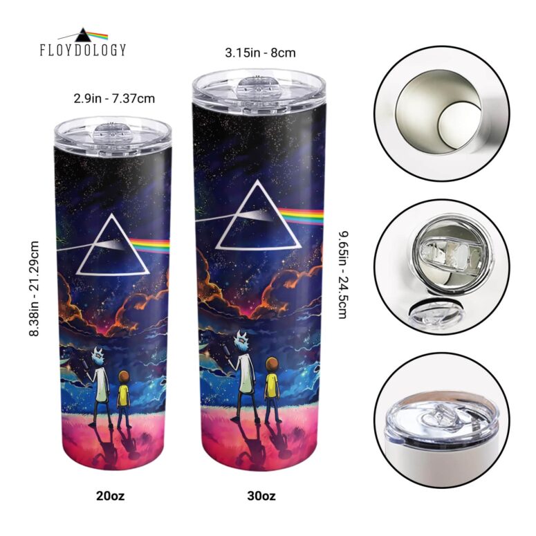 Rick and Morty The Dark Side Of The Moon Skinny Stainless Steel Pink Floyd Tumbler Rick and Morty The Dark Side Of The Moon Skinny Stainless Steel Pink Floyd Tumbler