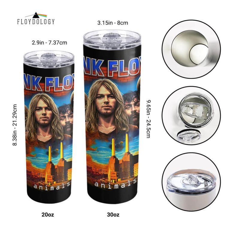 The Wall Animals Painting Skinny Stainless Steel Pink Floyd Tumbler The Wall Animals Painting Skinny Stainless Steel Pink Floyd Tumbler