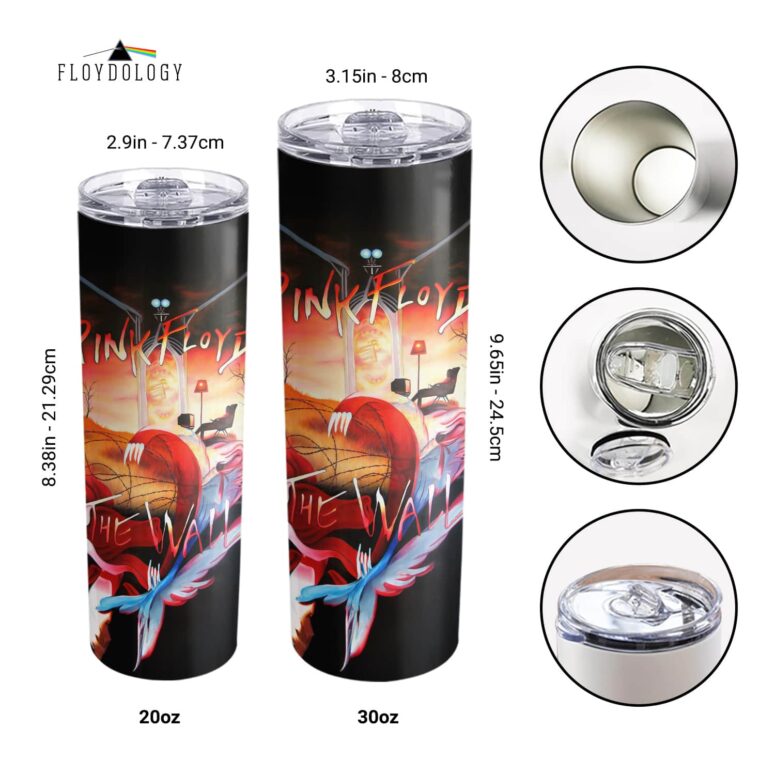 The Wall Water Color Painting Skinny Stainless Steel Pink Floyd Tumbler The Wall Water Color Painting Skinny Stainless Steel Pink Floyd Tumbler