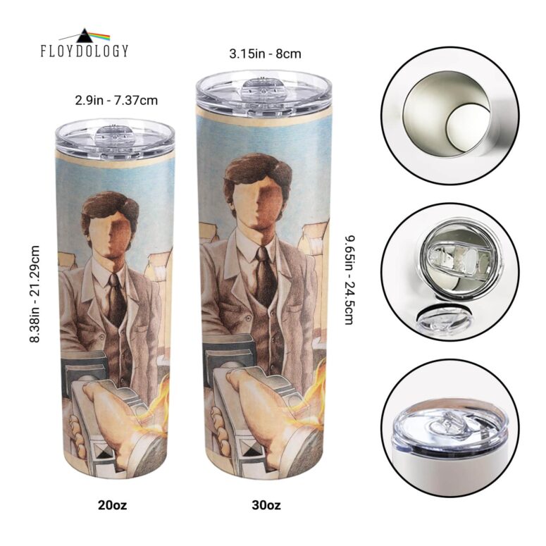 Wish You Were here Machine Illustration Skinny Stainless Steel Pink Floyd Tumbler Wish You Were here Machine Illustration Skinny Stainless Steel Pink Floyd Tumbler