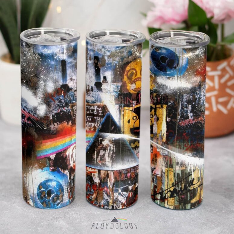 Album Cover Collage DSOTM Pulse The Wall Skinny Stainless Steel Pink Floyd Tumbler Album Cover Collage DSOTM Pulse The Wall Skinny Stainless Steel Pink Floyd Tumbler