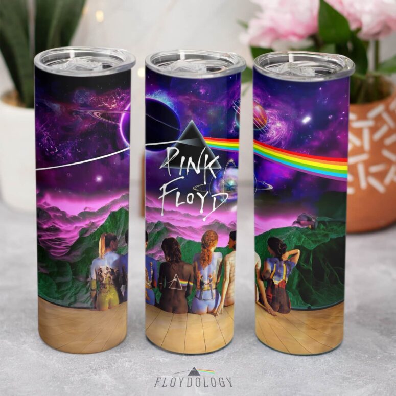 Album Illustration Back Art DSOTM Skinny Stainless Steel Pink Floyd Tumbler Album Illustration Back Art DSOTM Skinny Stainless Steel Pink Floyd Tumbler