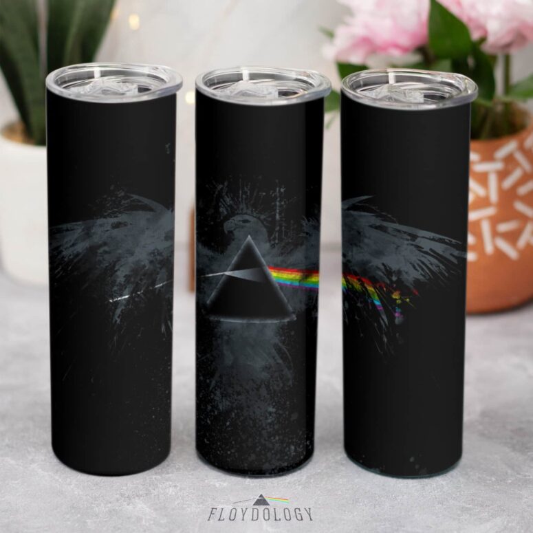 Dark Side Of The Moon Eagle Art Skinny Stainless Steel Pink Floyd Tumbler