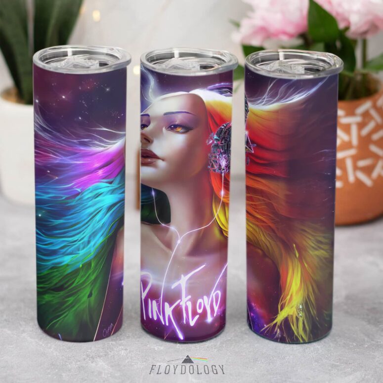 Gorgeous Girl Listen to Pink Floyd Art Skinny Stainless Steel Tumbler