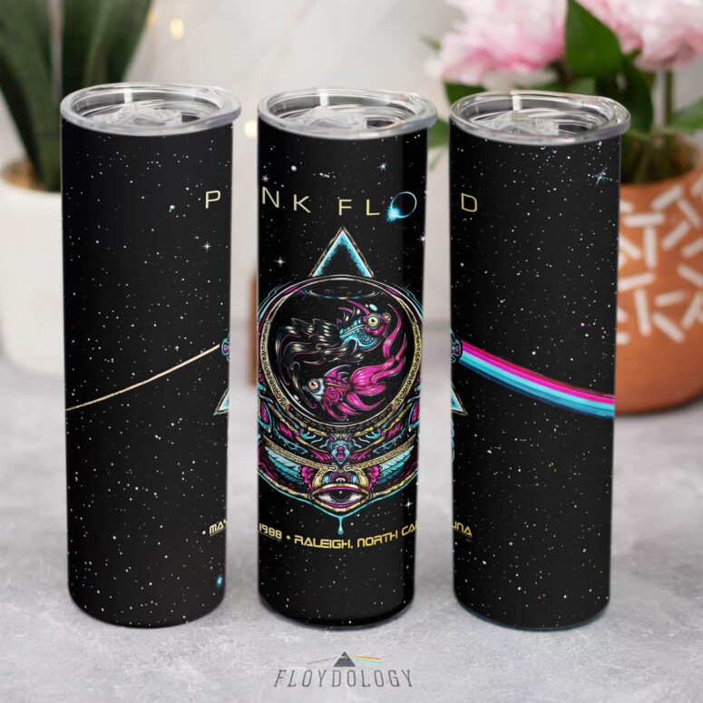 May 4th 1988 Raleigh North Carolina Sparkle Foil Variant Skinny Stainless Steel Pink Floyd Tumbler