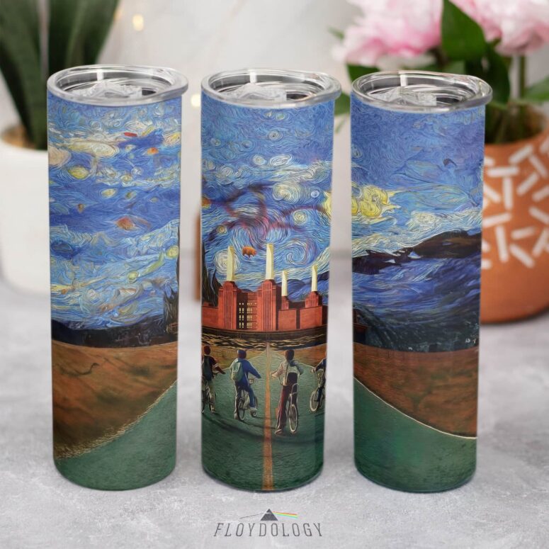 Pigs Can Fly Stranger Things x Animals Skinny Stainless Steel Pink Floyd Tumbler