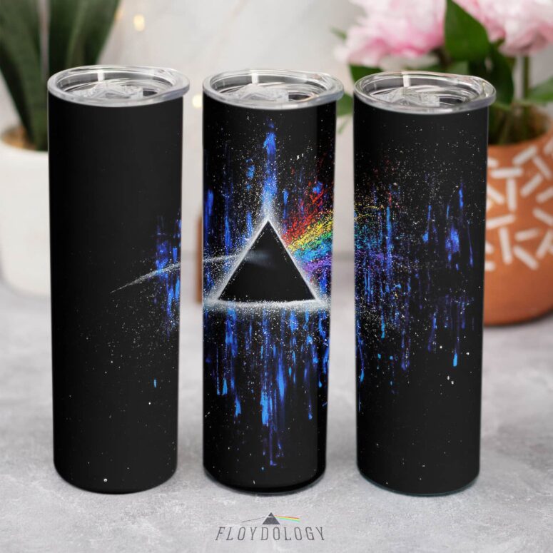 Pink Floyd Dark Side Of Moon Art Blue Skinny Stainless Steel Tumbler